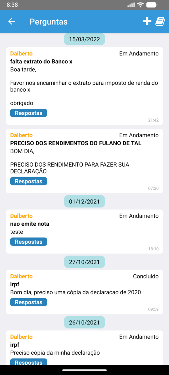 Confiança real-time messaging thread